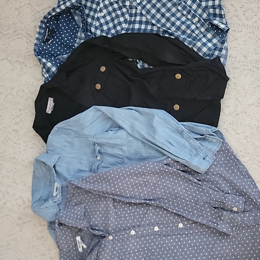 Lot of 6 womens long sleeve button down shirts